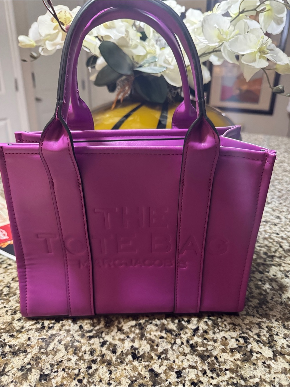 MJ  The Tote Bag - Vibrant Fuchsia Leather Tote